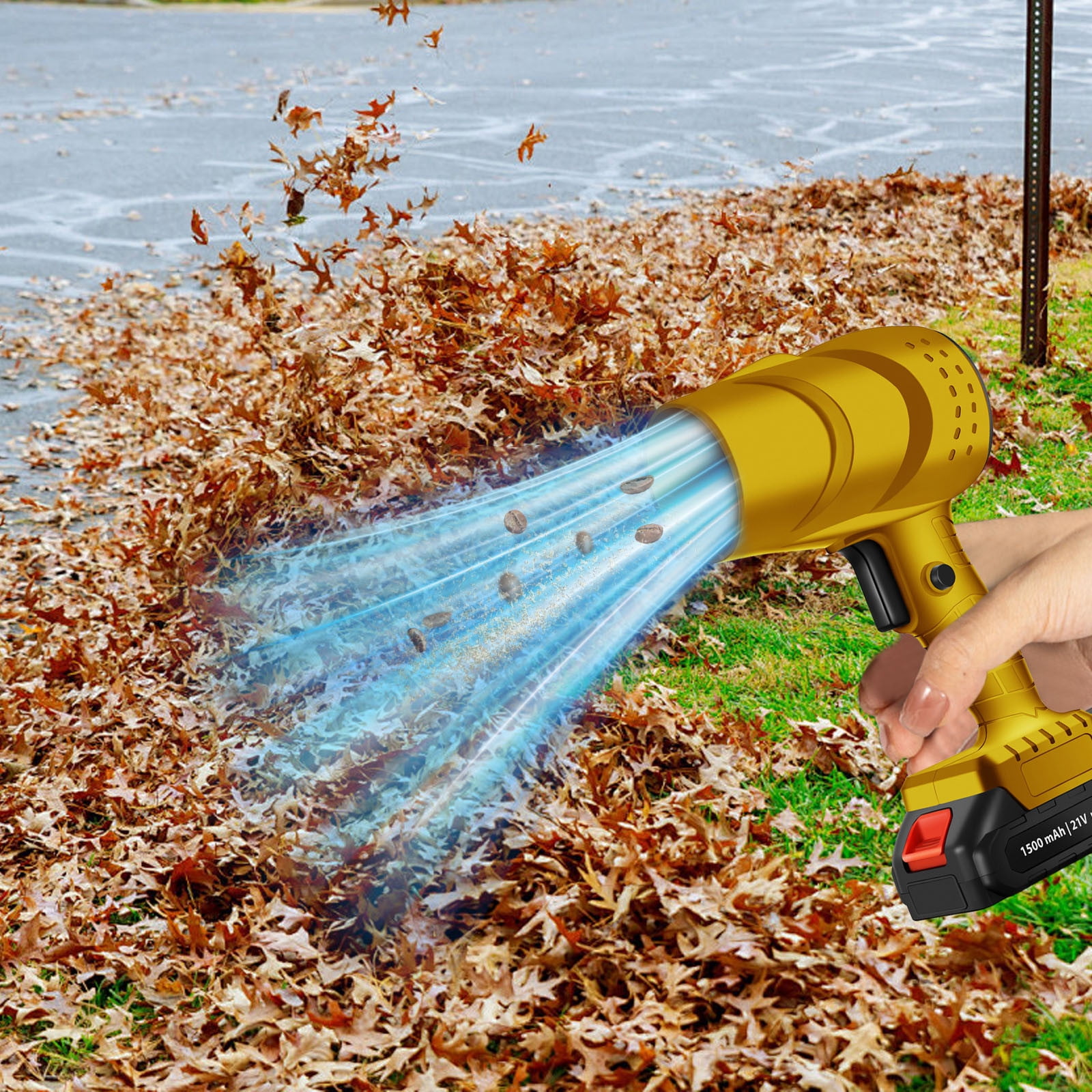 Cordless Leaf Blower, Electric Cordless Turbo Blower, 6 Gears Wind Speed, Violent Turbo Fan for Outdoor Car Wash Dusting Snow Blower