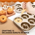 thumbnail image 5 of HONGBAKE Nonstick Donut Pans for Baked Doughnuts, 2-Pack 6 Cavity Upgraded Deepened Doughnut Pan, Heavy Duty Mini Donut Tray for Oven - Bronze Gold, 5 of 8