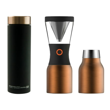 ASOBU 40-Ounce Cold Brew Insulated Portable Coffee Maker & 17-Ounce Le Baton Travel Bottle