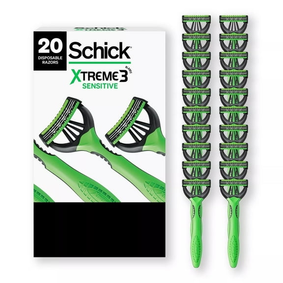 Schick Xtreme3 Sensitive Disposable Razors for Men (20 Count)