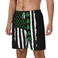 thumbnail image 5 of Men's 2 in 1 Swim Trunks with Compression Liner St. Patrick'S Day Irish America Flag Quick Dry Beach Shorts, 5 of 6