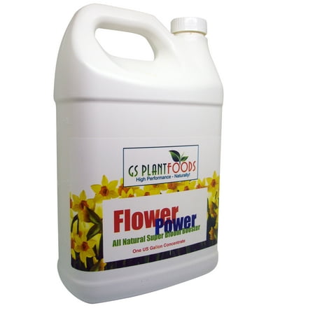 Flower Power All Natural Organic Super Bloom Booster Flowers Nutrient Super Food, Works as Both Indoor / Outdoor Flowering Power Fertilizer - 1 Gallon of Concentrate