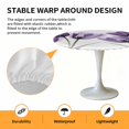 thumbnail image 6 of Purple Tulip Floral Elastic Fitted Round Table Cover Flower Waterproof Outdoor Tablecloth for Holiday Party, Picnic, Patio & Dining Fits Tables Up to 36"-44", 6 of 8