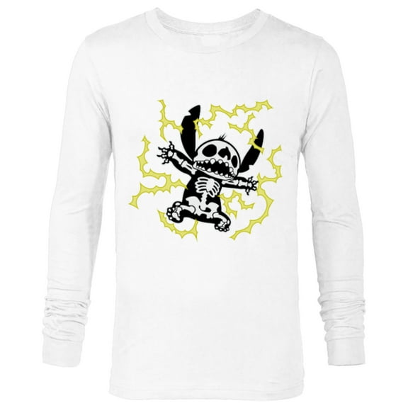 Disney Stitch Skeleton Halloween - Long Sleeve T-Shirt for Men - Customized-White