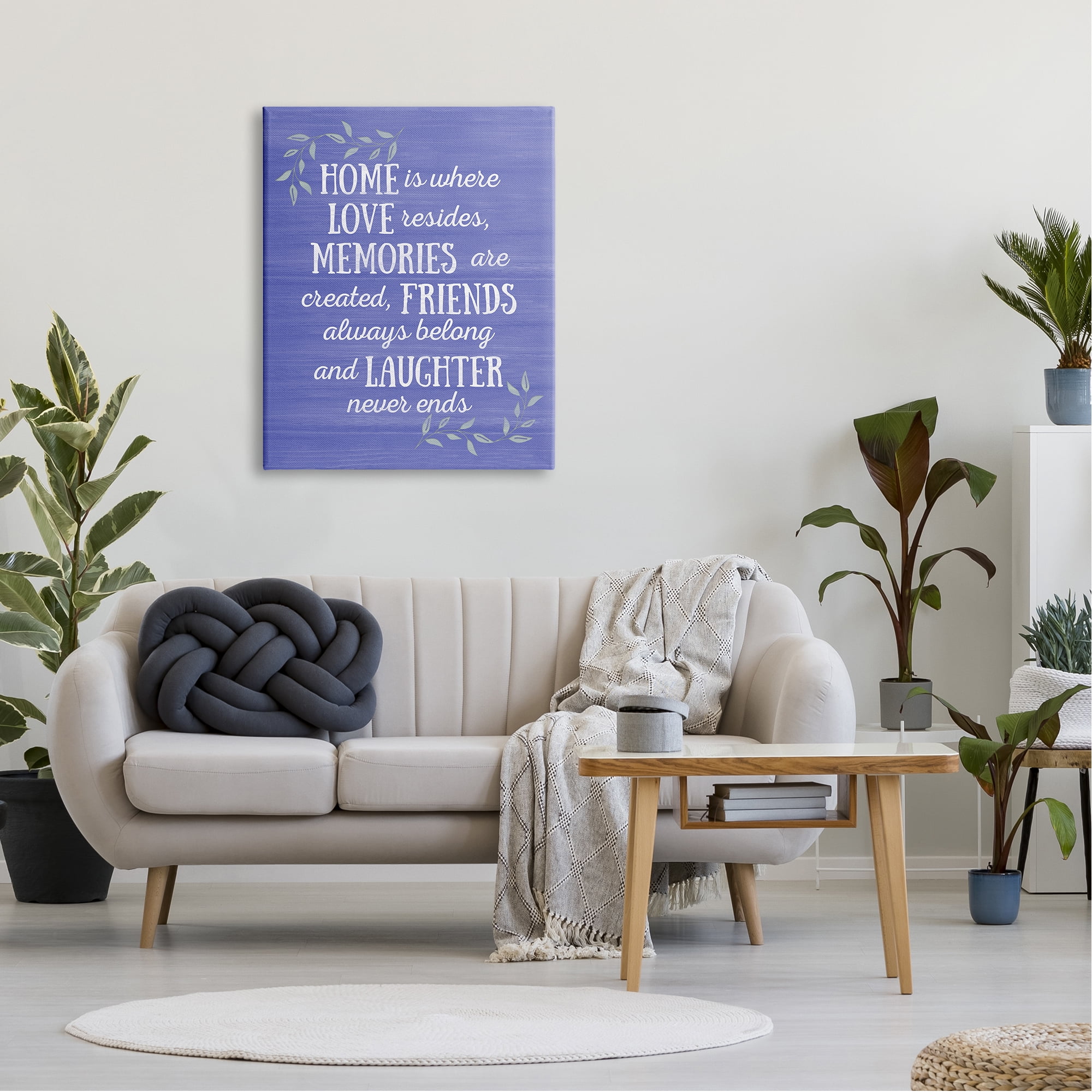 Stupell Industries Home Memories Friend Laughter Quote Blue Botanicals , 30 x 40, Design by Sundance Group, LLC