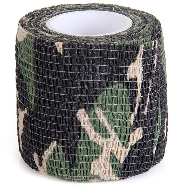 Uso de cinta protectora de camuflaje autoadhesiva para envolver 5CM x 4.5M Tactical Camo Form Multifuncional Tela no tejida Cinta invisible Vendaje elástico para caza militar al aire libre