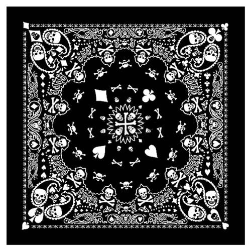 100% Cotton Black Bandana Scarf Extra Large White Texas Paisley Headscarf square 