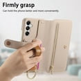 thumbnail image 2 of Dteck for Galaxy S25+ Case Wallet with RFID Blocking Card Holder for Women Men, PU Leather Magnetic Snap Flip Zipper Strap Wallet Phone Case for Samsung Galaxy S25 Plus,Khaki, 2 of 10