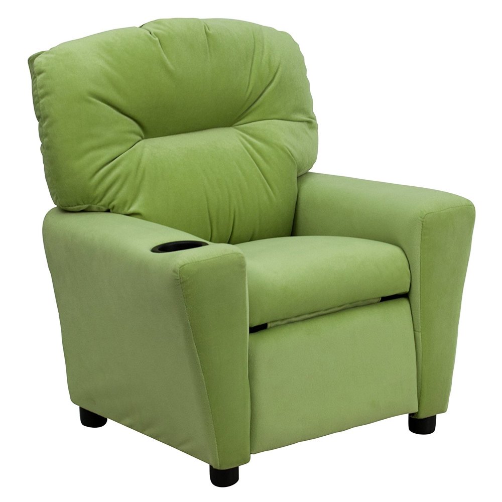 Flash Furniture Contemporary Avocado Microfiber Kids Recliner with Cup