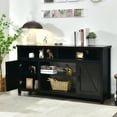 thumbnail image 2 of Costway 59'' TV Stand Media Center Console Cabinet w/ Barn Door for TV's 65'' Black, 2 of 10