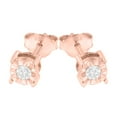 thumbnail image 4 of .925 Sterling Silver Round Brilliant-Cut Diamond Miracle-Set Stud Earrings (J-K Color, I3 Clarity) - Rose - 0.2 Carats, 4 of 7