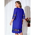 thumbnail image 2 of Cuteduck Women's Plus Size Casual Round-neck 3/4 Sleeve Fall Loose A-Line Shimmering Party Holiday Dress 1X-4X, 2 of 7
