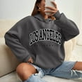thumbnail image 3 of Los Angeles Hoodies for Women 2025 Fall Winter Long Sleeve Drop Shoulder Hooded Sweatshirt with Pockets Pullover Tops, 3 of 6