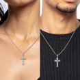 thumbnail image 2 of 14K Solid White Gold Holy Cross Necklace Religious Chain Pendant Jesus Christ Charm with chain 20inch, 2 of 11
