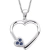 Personalized Planet Family Birthstone Sterling Silver Heart Pendant, 18"