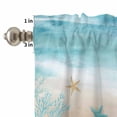 thumbnail image 4 of Summer Beaches Curtain Valances Set Gradient Green Ocean Sea Turtle Starfish Coastal Coral Kitchen Curtains 36&nbsp;inch Length Rod Pocket Valance and Tiers 3 Piece Set Small Bedroom Bathroom Laundry, 4 of 9