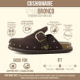 thumbnail image 4 of Cushionaire Bronco Slip on Mule Shoes for Women | Genuine Suede Leather Clogs with Adjustable Buckle | Studded Detailing Mule Clogs for Fall Outfits, 4 of 18