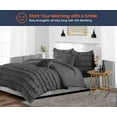 thumbnail image 2 of King Comforter Multi Ruffle Dark Grey 300 GSM Plush Siliconized Microfiber Fill Duvet Insert With 1000 Thread Count Egyptian Cotton Shell Fluffy with Piping & Pillowcases, 2 of 8