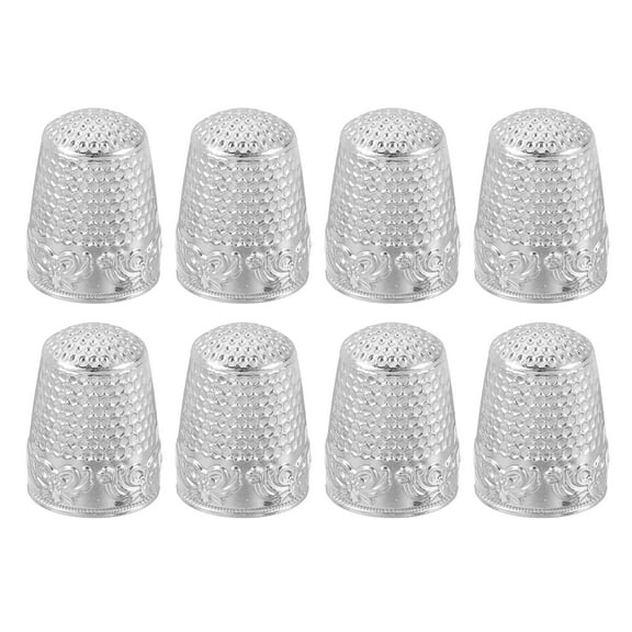 Sewing Thimble, Finger Protector for Hand Sewing Craft DIY Sewing Tools, Silver, 8 PCS