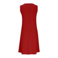 thumbnail image 6 of Uaswgudfs ​Summer Dresses for Women Sleeveless V-Neck Eyelet Detail Midi Sundress - 2025 Casual Dress with Lightweight Fabric Red L, 6 of 6