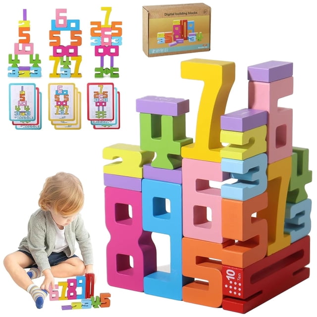 Bloques de construcción numéricos de madera Xgmadiles Montessori Math