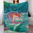 thumbnail image 1 of Manta de dibujos animados de La Sirenita, manta de felpa suave y acogedora para niños, niñas y adultos jóvenes, manta de franela cálida para sala de estar, dormitorio, sofá cama de 30 x 40 pulgadas, 1 of 8