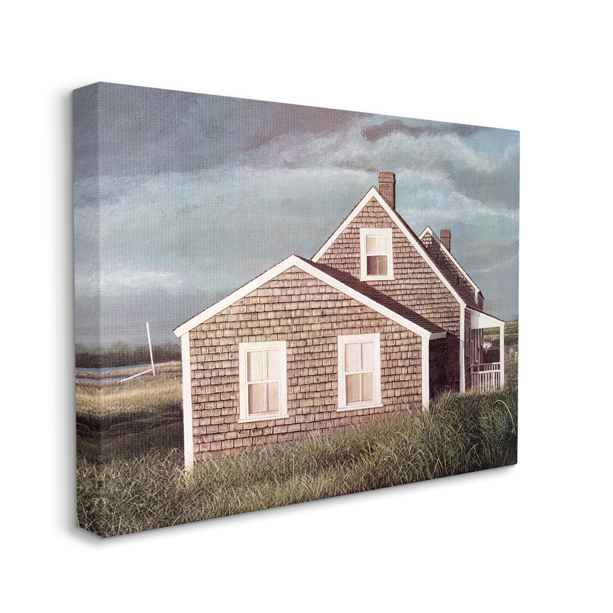 Stupell Industries Coastal Home Atmospheric Beachside Cloudy Sky Photograph Gallery Wrapped Canvas Print Wall Art, Design by Tom Mielko
