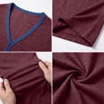 thumbnail image 3 of Camisetas de Manga Corta de los Hombres Casual Color Sólido V-Cuello Botón Camiseta para los Hombres, Transpirable Top de Verano para el Ejercicio, 3 of 7