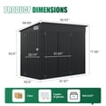 thumbnail image 5 of Clouddwell 8ft x 6ft Heavy-Duty Metal Storage Shed with 3 Doors, Lockable Lean-To Design, Weatherproof for Garden & Tools (Black), 5 of 9