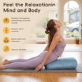 thumbnail image 6 of Yoga Bolster Pillow,Washable Velvet Cover, for Restorative Yoga Meditation, Foam particles + silk floss, with handles, Removable washable velvet cover, 25"x12"x5"curved wedge for support and stretch, 6 of 7