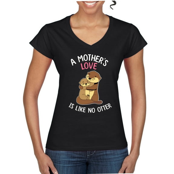 Wild Bobby A Mother's Love Is Like No Otter Women Standard V-Neck Tee
