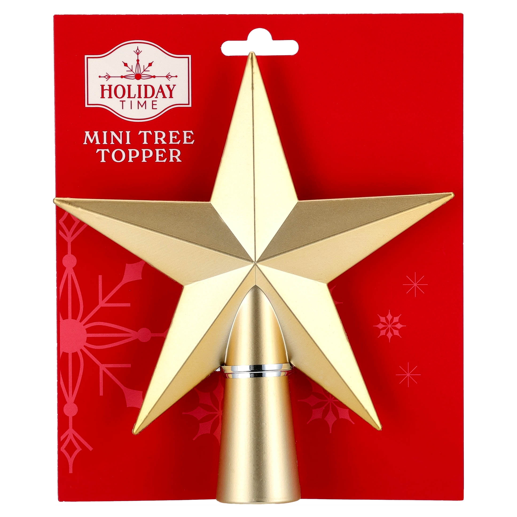 Mini Star Christmas Tree Topper, Gold, 5.5", by Holiday Time