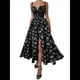thumbnail image 1 of Vestidos de Verano para Mujer 2025, Vestido con Corsé Floral y Cuello de Lechera. Negro L, 1 of 10