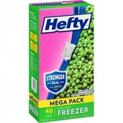 Hefty Gallon Freezer Slider Bags, 46 count