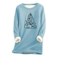 thumbnail image 1 of Ladies Christmas Tree Cats Print Long Sleeve Thermal Underwear Base Layer Top For Winter Warmth, 1 of 2