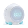thumbnail image 4 of (Blanco) Reloj despertador para niños Dígitos luminosos, luz LED Luz nocturna para despertar, Mañana Noche Niños Volumen ajustable Posponer USB Reloj despertador recargable Luz nocturna, 4 of 5