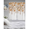 thumbnail image 3 of Brown Floral Living Room Curtains 2 Panel, Farmhouse Spring Flowers Leaves Cafe Window Treatment, Extra Long Farmhouse Bedroom Bathroom Kitchen Curtains Drapes 104"x72", 3 of 6