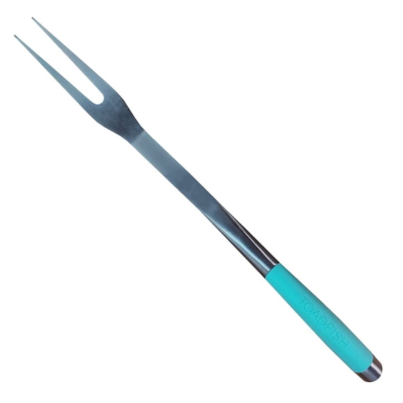 Horquilla para parrilla Toadfish Ultimate de acero inoxidable con soporte para cuchara, 38 cm