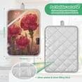 thumbnail image 3 of 2Pack Heat-Resistant Quilted Cotton Potholders - Stylish Kitchen Grips for Hot Pots & Pans Ovens Blooming Red Carnations, 3 of 7