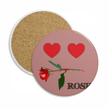 

Red Love Emotion Like Rose Coaster Cup Mug Tabletop Protection Absorbent Stone