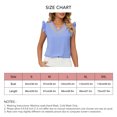 thumbnail image 5 of Blusas de gasa con cuello en V de verano para mujer, blusas holgadas de gasa de manga corta con volantes de Color en contraste a la moda para mujer, 5 of 5