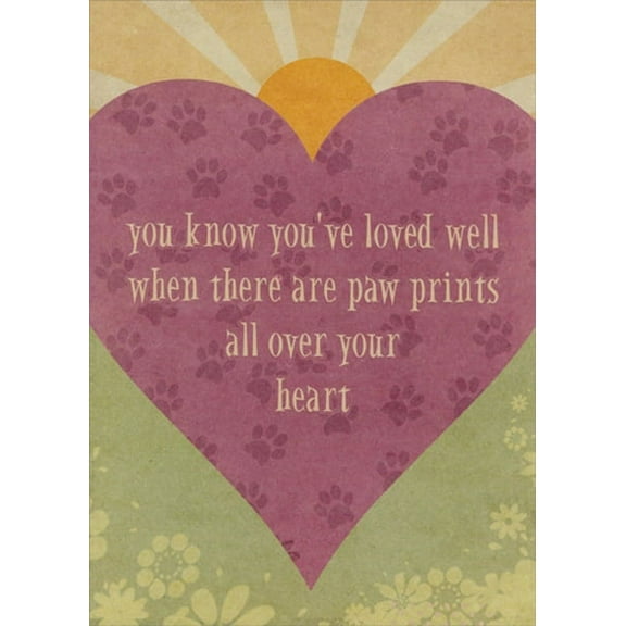 Tree-Free Greetings Loved Well Pawprints Pet Sympathy Card