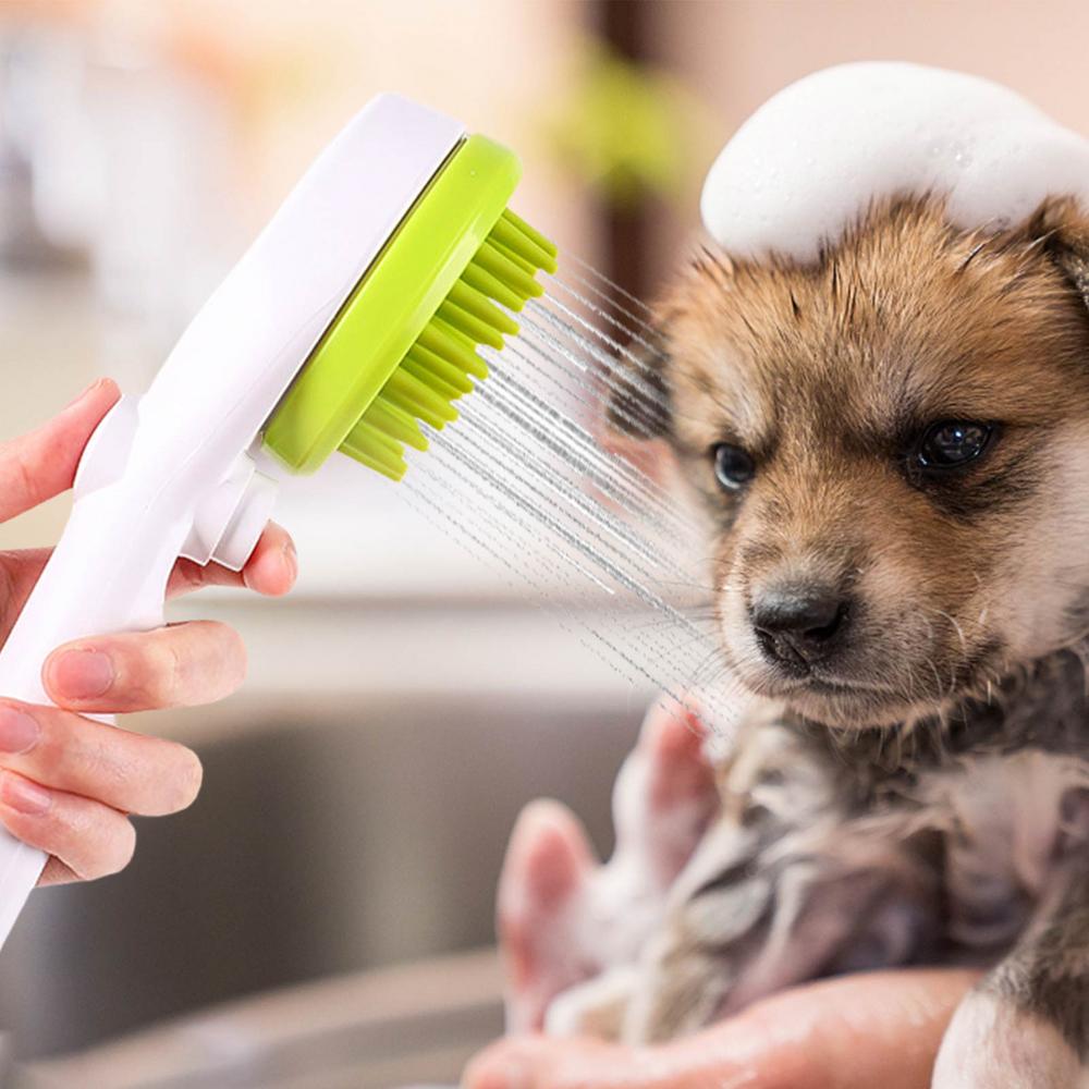 Pet Bathing Tool Dog Sprayer Scrubber Grooming Shower Head Brush