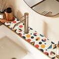 thumbnail image 2 of Yayeee Faucet Mat for Kitchen Sink 14.7" Diatomite Long Splash Guard Pad, Red Geometric, 2 of 7