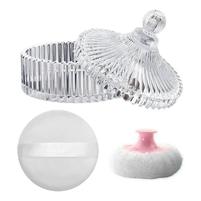 Body Powder Puff and Container Set, Dusting Powder Puff for Women