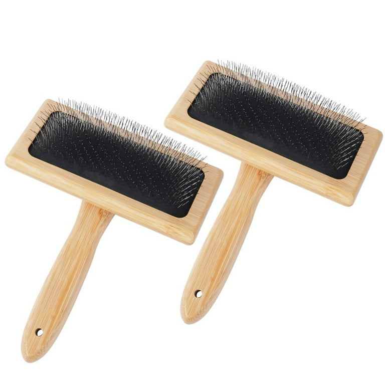 2PCS Wool Carders, Hand Carders for Wool, Craft Wool Felt Mixing Tool, Pet  Slicker Brush Grooming Comb, Needle Felting Tool with Wooden Handle, Wool