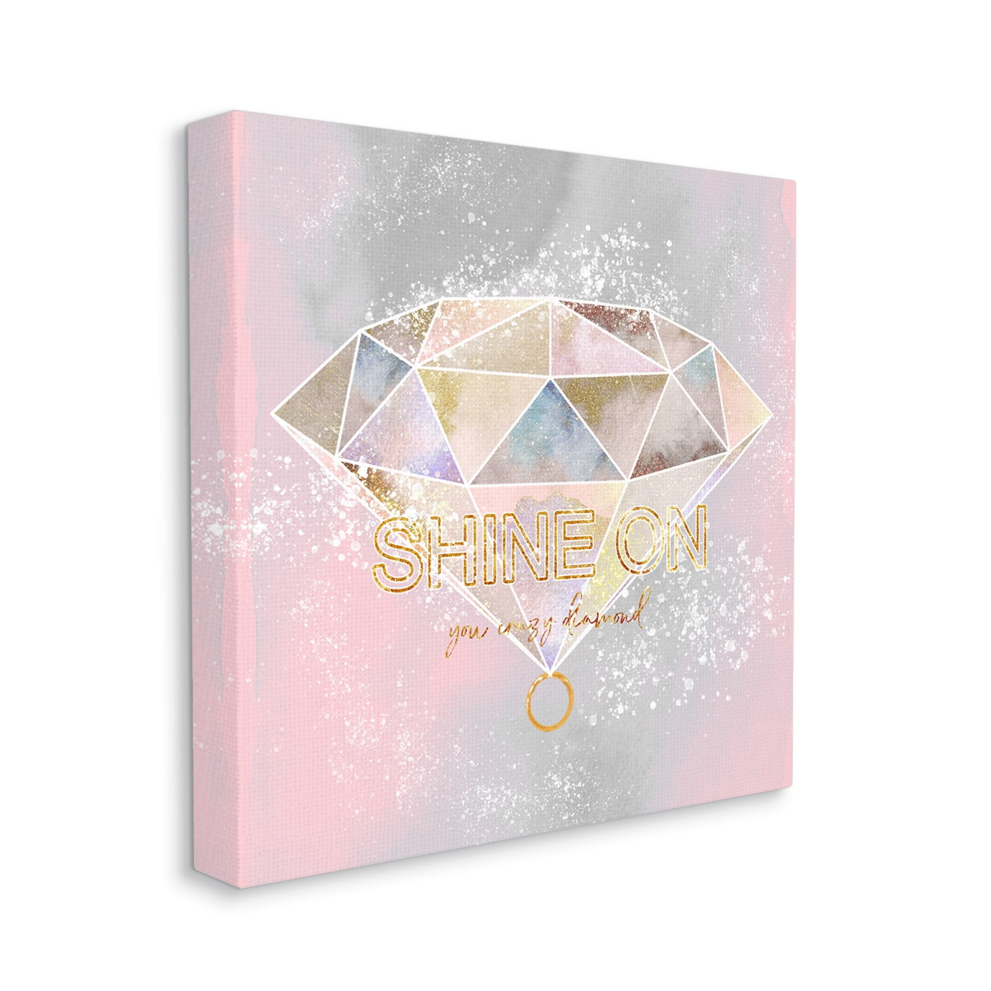 Stupell Industries Shine On Crazy Diamond Glam Pink Geometric Pattern, 36 x 36, Design by Ziwei Li