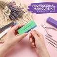 thumbnail image 3 of Nail file, ODDPC Cuticle Pusher,Nail Brush for cleaning fingernails-Purple, 3 of 7