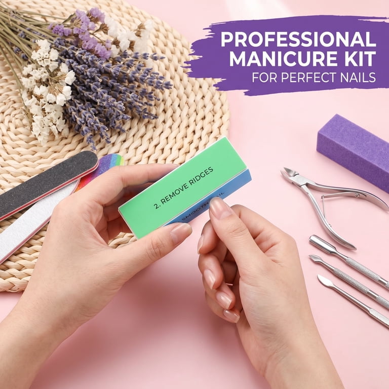 ODDPC Nail Care Kit, 9-Piece Purple Tool Set photo 3