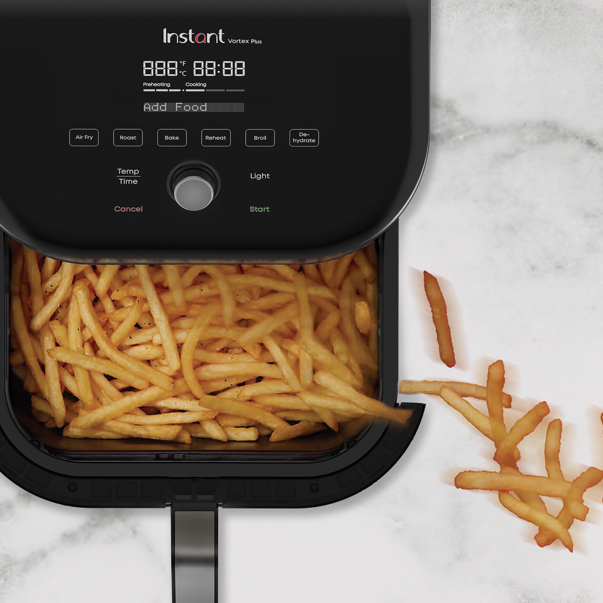 Instant Pot 6QT VORTEX Plus ClearCook 6-in-1 Air Fryer, Clear Windows, Custom Program Options, Crisps, Broils, Roasts, Dehydrates, Bakes, Reheats, from the Makers of Instant Pot, Black